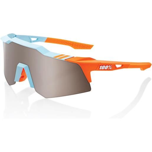 100percent occhiali 100% speedcraft xs - soft tact two tone hiper silver mirror standard / azzurro