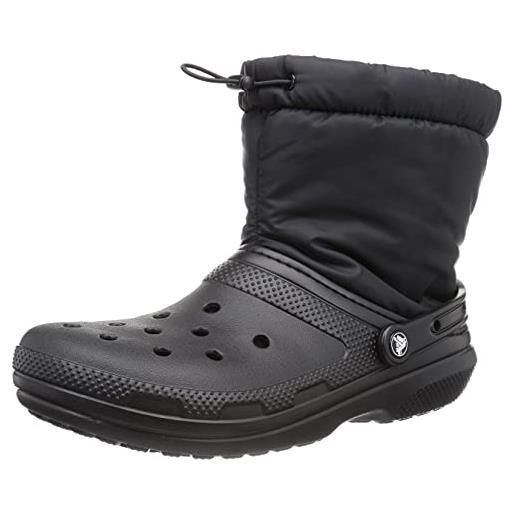 Crocs classic foderato neo puff boot, stivali da neve unisex-adulto, nero, 46/47 eu