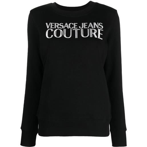Versace Jeans Couture felpa girocollo con ricamo - nero