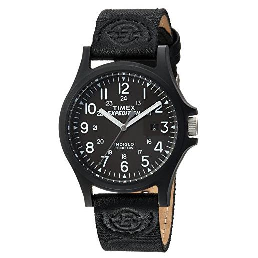 Timex expedition, orologio da uomo con display analogico al quarzo, nero, tw4b08100