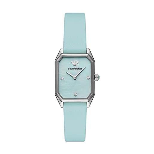 Emporio Armani armani - gioia orologio analogico al quarzo con colore blu, cinturino in pelle da donna, ar11447