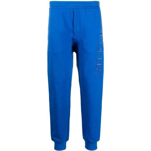 Alexander McQueen pantaloni sportivi con ricamo - blu
