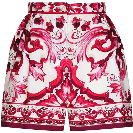 Dolce & Gabbana shorts con stampa maioliche - rosso