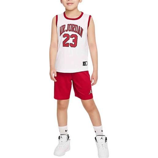 Nike jordan completo canotta e shorts da bambino muscle bianco