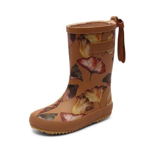 Bisgaard moda, rain boot unisex-bimbi 0-24, camel flowers, 24 eu