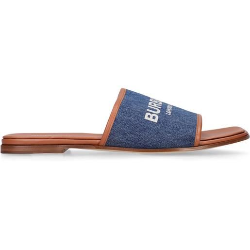 BURBERRY sandali bassi carolyn in denim 5mm