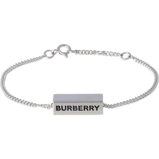 BURBERRY bracciale a catena con logo inciso