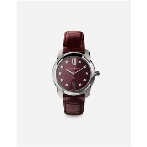 Dolce & Gabbana dg7 watch in steel with ruby and diamonds