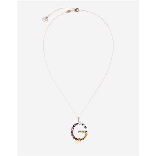 Dolce & Gabbana pendente g rainbow alphabetcon gemme multicolor