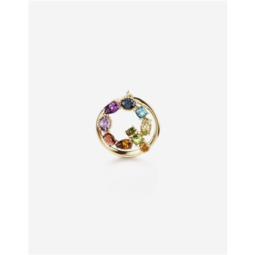 Dolce & Gabbana rainbow alphabet q ring in yellow gold with multicolor fine gems