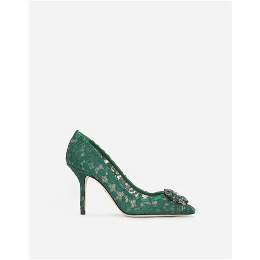 Dolce & Gabbana lace rainbow pumps with brooch detailing