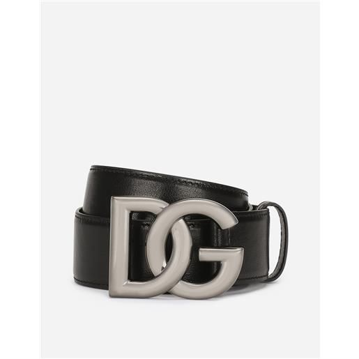 Dolce & Gabbana calfskin belt with crossover dg buckle logo