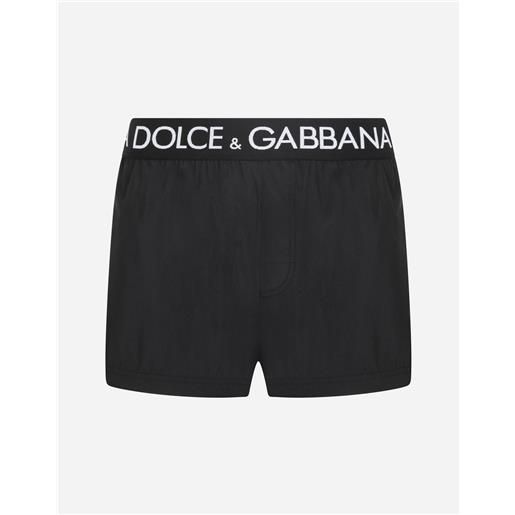 Dolce & Gabbana boxer da mare corto con vita elastica logata