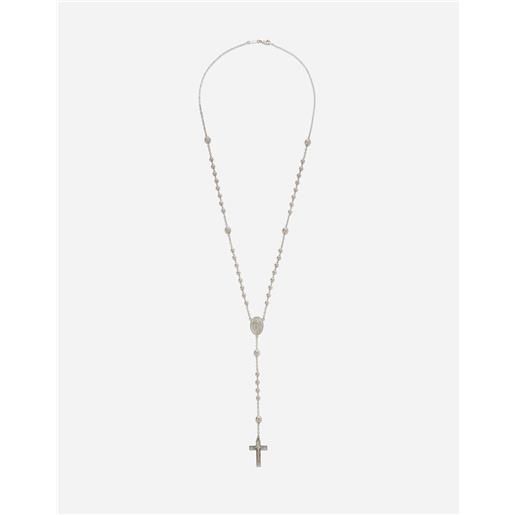 Dolce & Gabbana tradition white gold rosary necklace
