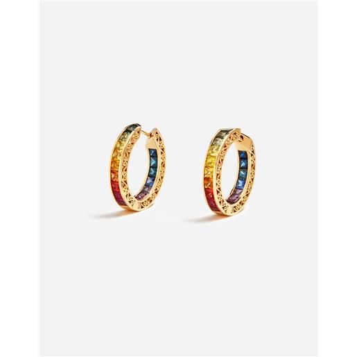 Dolce & Gabbana multi-colored sapphire hoop earrings