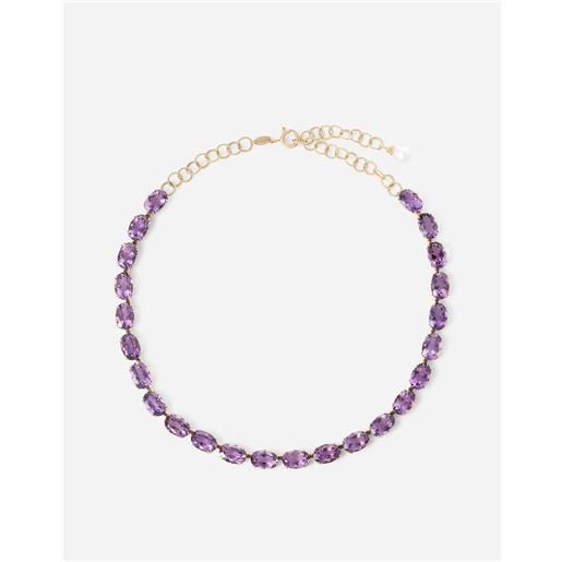 Dolce & Gabbana anna necklace in yellow 18kt gold with amethysts