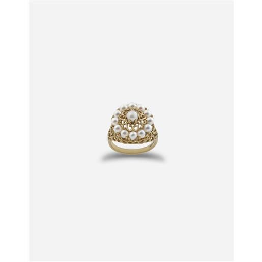 Dolce & Gabbana romance ring in yellow gold and pearls