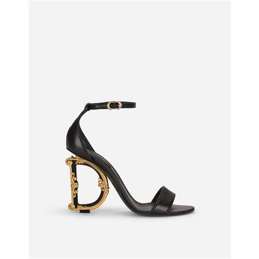 Dolce & Gabbana nappa leather sandals with baroque dg detail
