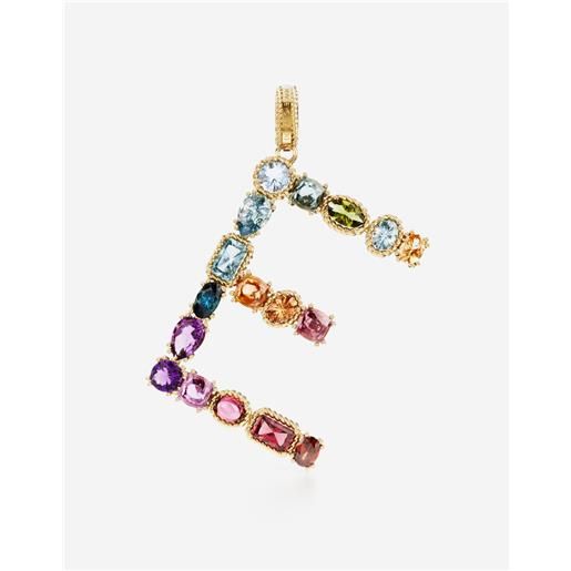 Dolce & Gabbana charm e rainbow alphabet in oro giallo 18kt con gemme multicolore