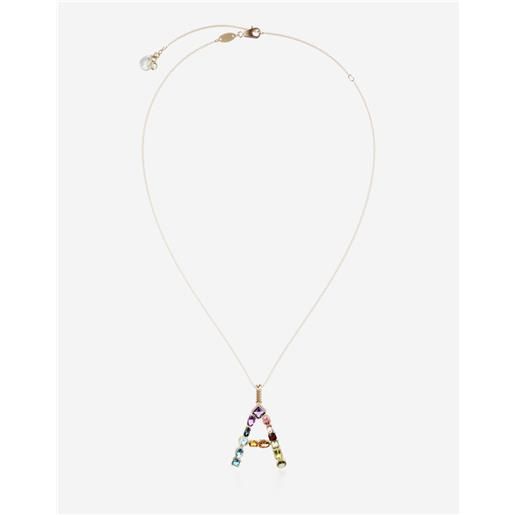 Dolce & Gabbana pendente a rainbow alphabet con gemme multicolor