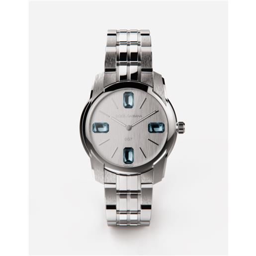 Dolce & Gabbana orologio dg7gems in acciaio con topazi azzurri