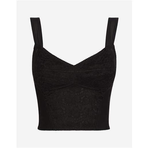 Dolce & Gabbana shaper corset bustier top in jacquard and lace