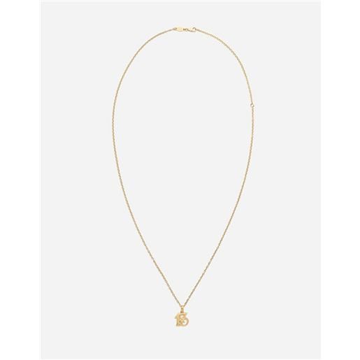 Dolce & Gabbana good luck number 13 pendant on yellow gold chain