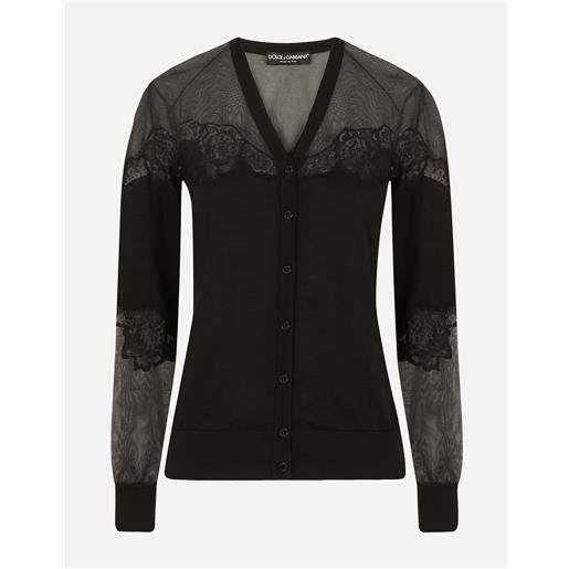 Dolce & Gabbana cashmere, tulle and silk cardigan with lace
