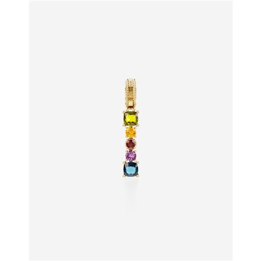 Dolce & Gabbana charm i rainbow alphabet in oro giallo 18kt con gemme multicolore