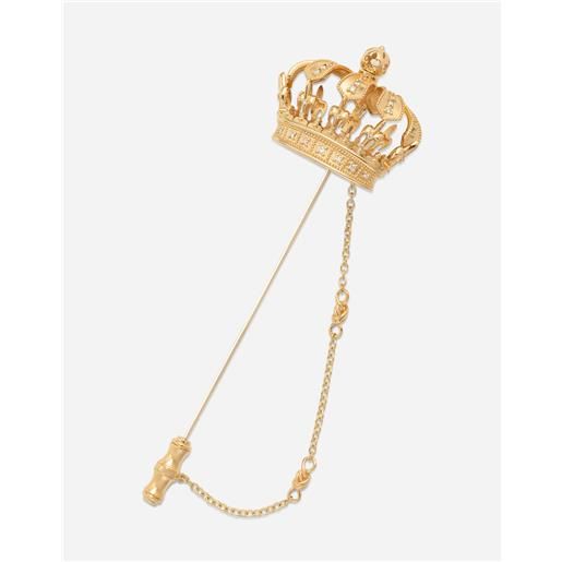 Dolce & Gabbana spillone a corona in oro giallo e bianco in filigrana e diamanti