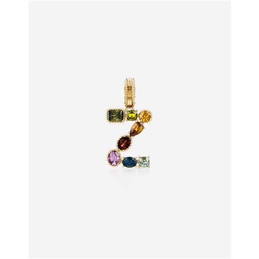 Dolce & Gabbana charm z rainbow alphabet in oro giallo 18kt con gemme multicolore