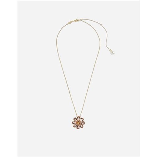 Dolce & Gabbana collana pendente fiore in oro rosso
