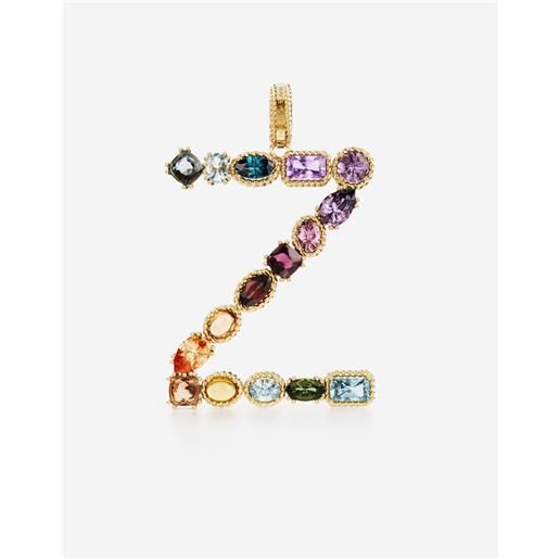 Dolce & Gabbana charm z rainbow alphabet in oro giallo 18kt con gemme multicolore