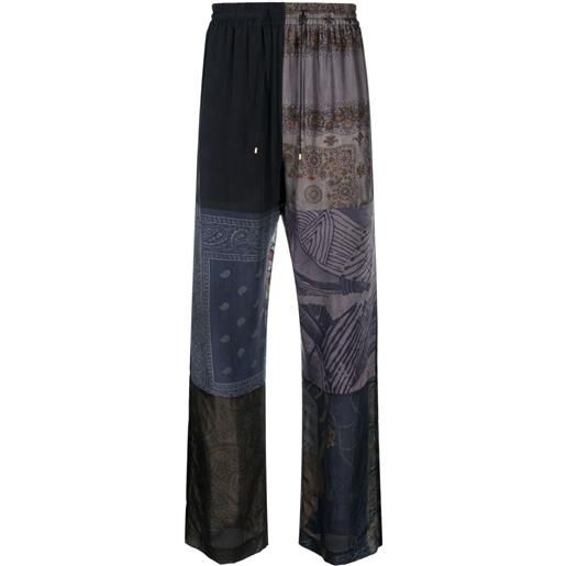 Marine Serre pantaloni con stampa bandana - nero