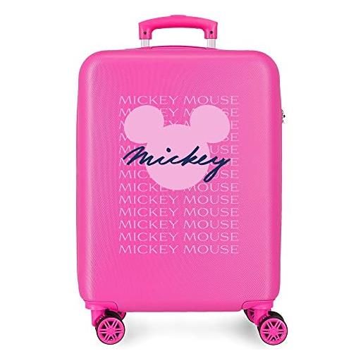Disney have a good time mickey signature valigia da cabina rosa 38x55x20 cm abs rigido chiusura laterale con combinazione 35l 2 kg 4 doppie ruote bagaglio a mano