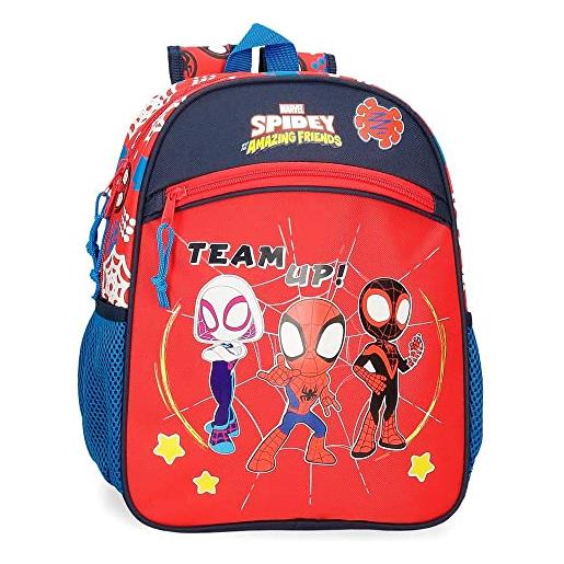 Marvel spidey and friends zaino 33, adattabile a trolley rosso 27x33x11 cm poliestere 9.8l, rosso