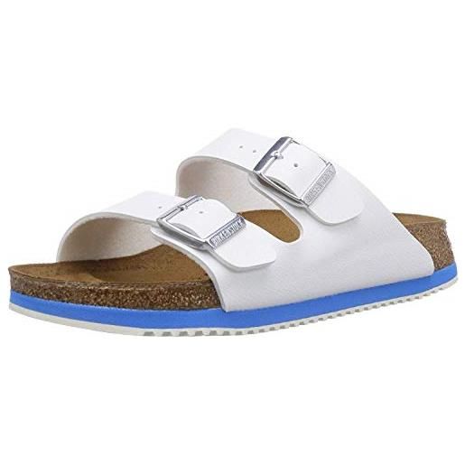 Birkenstock. Arizona birko-flor - ciabatte unisex adulto, bianco (blanc (white ls white/blue)), 38