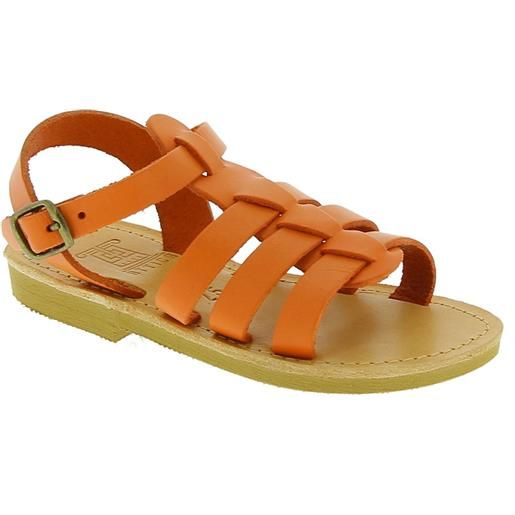 Attica sandals sandalo da bambino in pelle di vitello arancione chiusura con fibbia persephone calf orange