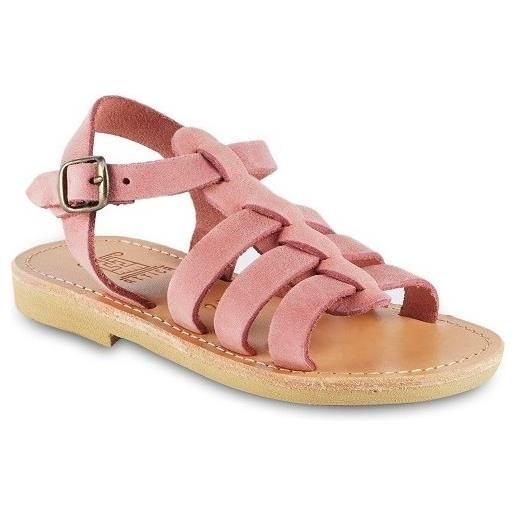 Attica sandals sandalo da bambina in morbida pelle nubuck rosa chiusura con fibbia persephone nubuk pink