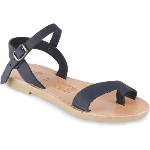 Attica sandals sandali infradito da bambino in pelle nubuk blu chiusura con fibbia heron nubuk blue