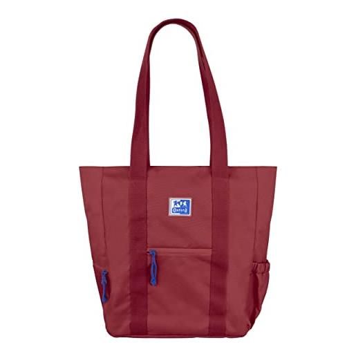 Oxford b-trendy, borsa tote a tracolla, 34 cm, tasca imbottita per laptop, in poliestere riciclato rpet, colore: bordeaux, rosso, 34x31x12cm, casual