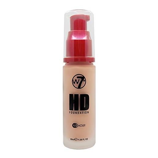 W7 | foundation | 12 hour hd foundation - natural beige (30ml) | light to medium coverage, lightweight and long lasting