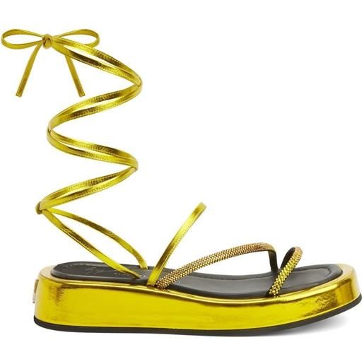 Giuseppe Zanotti sandali slides melburne laces - oro