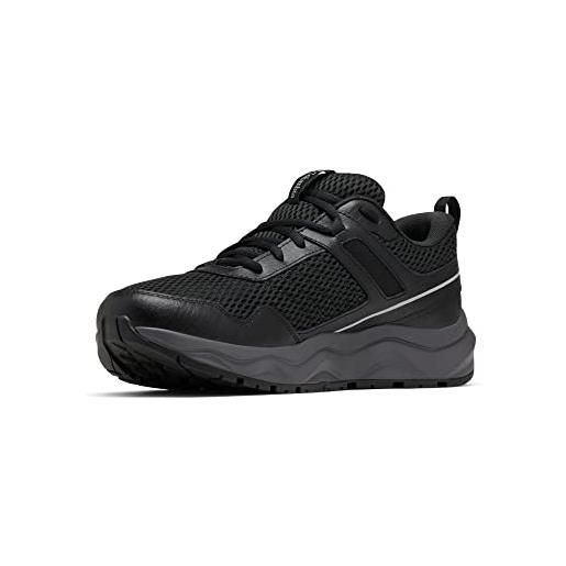 Columbia plateau waterproof scarpe da trekking basse impermeabili da uomo, nero (black x steam), 48 eu