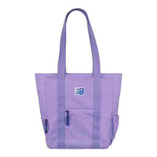 Oxford b-trendy, borsa tote a tracolla, 34 cm, tasca imbottita per laptop, in poliestere riciclato rpet, colore lavanda, viola, 34x31x12cm, casual