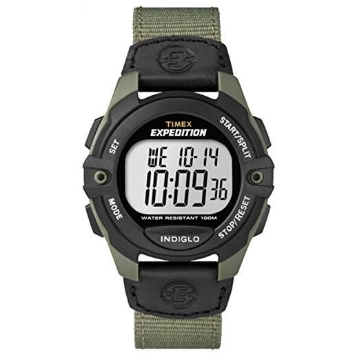 Timex expedition t49993, orologio digitale da uomo con cinturino in materiale misto cat verde e nero