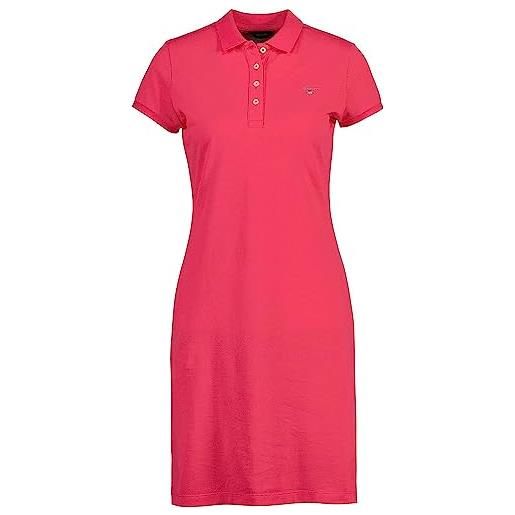 GANT original pique ss dress, vestito donna, rosso ( magenta pink ), l