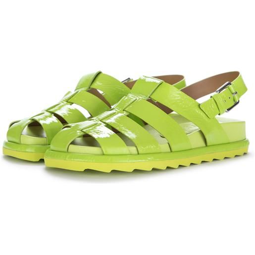 VICENZA | sandali ragnetto pelle verde acido