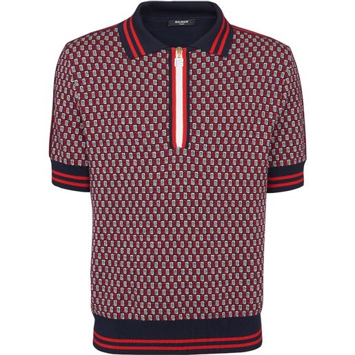 Balmain polo monogram - rosso