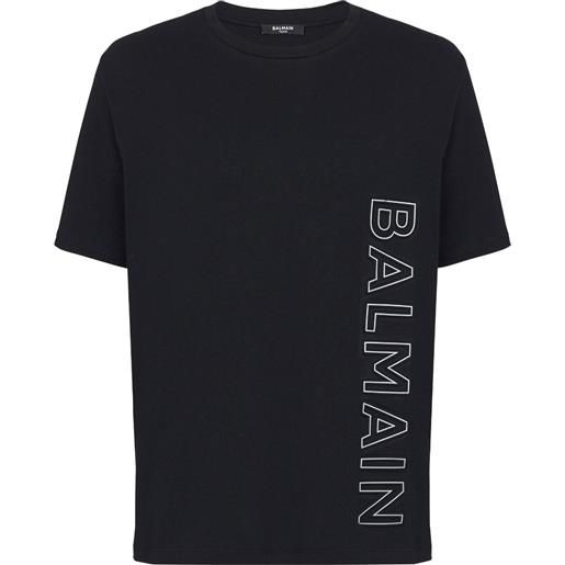 Balmain t-shirt con logo goffrato - nero